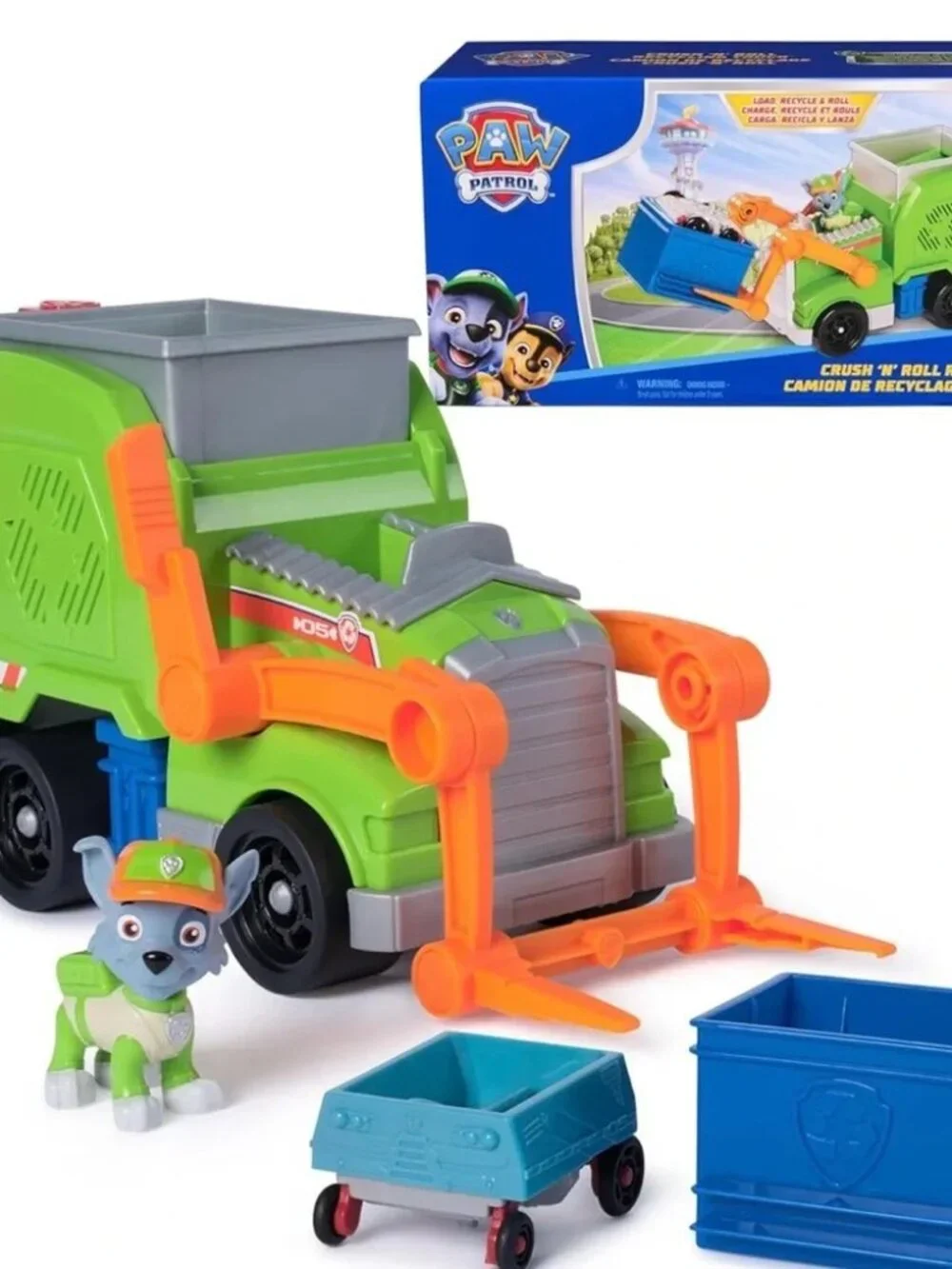 Paw Patrol Crush N Roll Recycling Truck Rocky Vehicle - New / Sealed